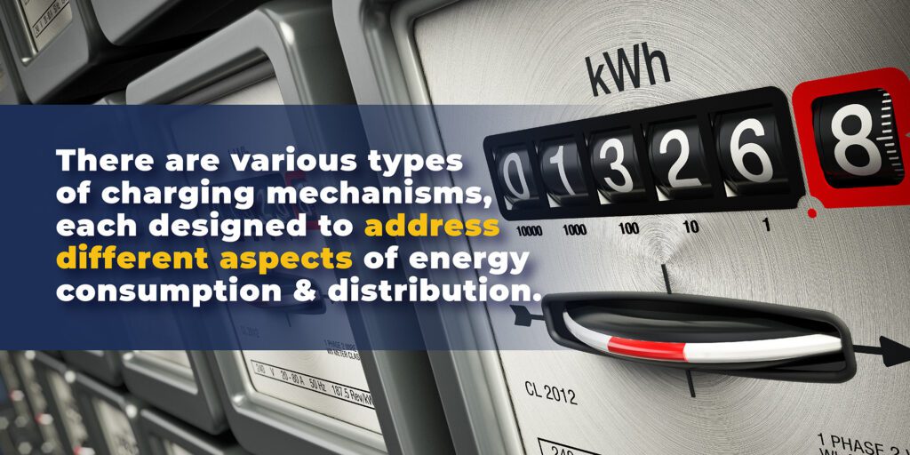 Types of charging in making pricing for energy and utility