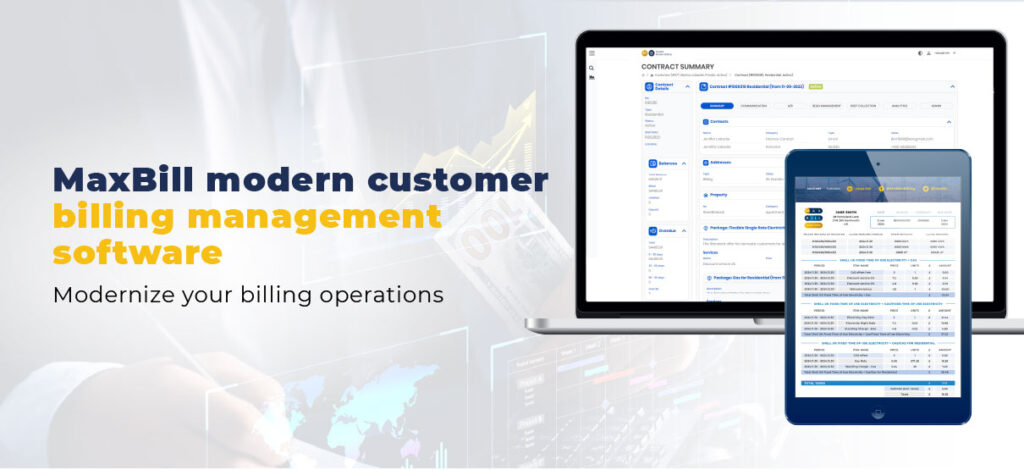 MaxBill customer billing management system for energy and utility providers